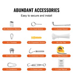 Ruostumattoman teräksen vaijerisarja 3,18 mm 30,5 m 7x7 124 tarviketta kaiteisiin