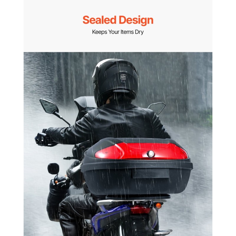 Moottoripyörän takalaukku PP-materiaali 62 l vesitiivis irrotettava monireikäinen pohjalevy heijastavilla paneeleilla musta