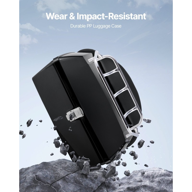 Moottoripyörän takalaukku 48 l PP-muovinen säänkestävä irrotettava selkätuella monireikäisellä pohjalevyllä