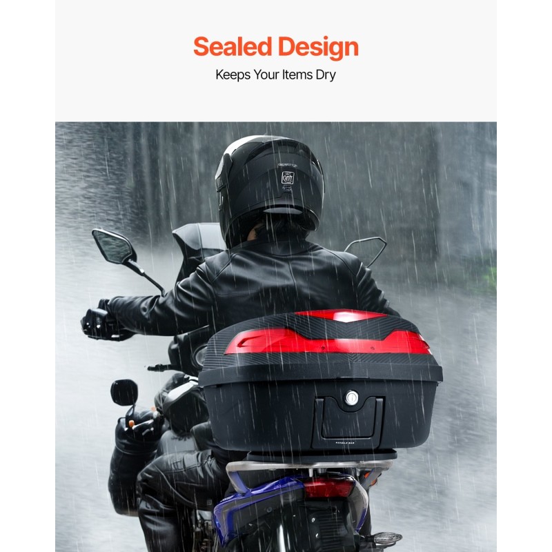 Moottoripyörän takalaukku 48 l PP vesitiivis irrotettava monireikäinen pohjalevy heijastava paneeli