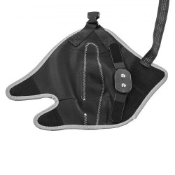 Koiran neopreeninen polvituki keskikoko oikealle takajalalle säädettävällä saranalla heijastavilla reunoilla