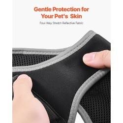 Koiran neopreeninen polvituki keskikoko oikealle takajalalle säädettävällä saranalla heijastavilla reunoilla