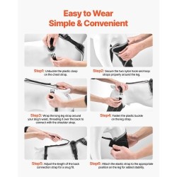 Koiran neopreeninen polvituki keskikoko oikealle takajalalle säädettävällä saranalla heijastavilla reunoilla