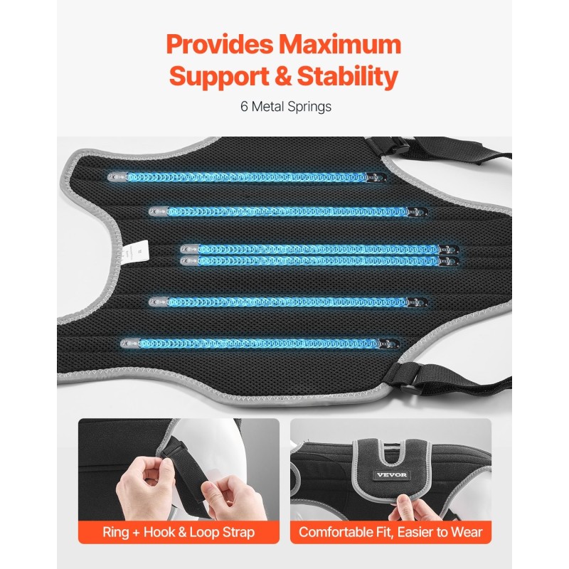 Koiran ortopedinen selkätuki koko M neopreenistä säädettävillä heijastavilla reunuksilla selkärangan tukemiseen