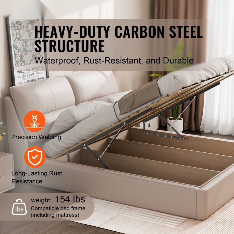 Sängynnostosarja teräs 59x71 tuuman sängylle 70 kilogramman kantavuus kaasujousilla