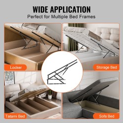 Sängynnostosarja teräs 59x71 tuuman sängylle 70 kilogramman kantavuus kaasujousilla