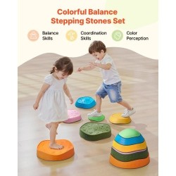 Tasapainokivet PP- ja TPE-muovista 6 kpl liukuestopinnoilla pinottavat sisä- ja ulkokäyttöön