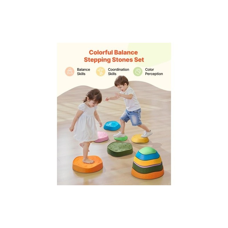 Tasapainokivet PP- ja TPE-muovista 6 kpl liukuestopinnoilla pinottavat sisä- ja ulkokäyttöön