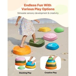 Tasapainokivet PP- ja TPE-muovista 6 kpl liukuestopinnoilla pinottavat sisä- ja ulkokäyttöön