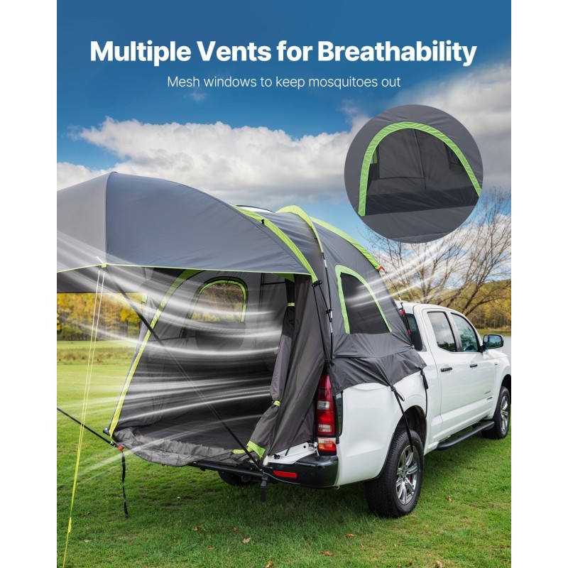 Lavateltta 210D Oxford-kangas PU2000-vesipilarilla vedenpitävä 2–3 hengelle sopii 8.0–8.2 jalan pituiselle lavalle