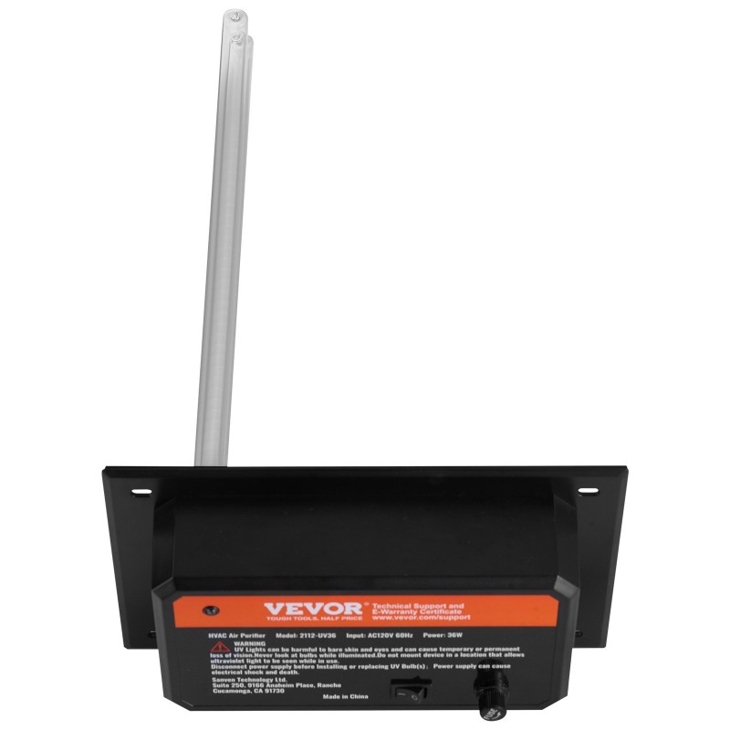 Kanavaan asennettava UV-C-ilmanpuhdistin 36 W PC-runkoinen 411 mm mukana varalamppu