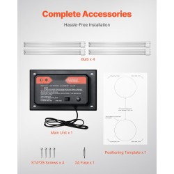 Ilmastointikanavaan asennettava polykarbonaattikoteloinen UV-C ilmanpuhdistin 72W 2 lamppua 2 varalamppua