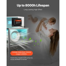 Ilmanvaihtokanavan UV-C ilmanpuhdistin 18 W pitkäikäisellä lampulla sopii koteihin ja toimistoihin