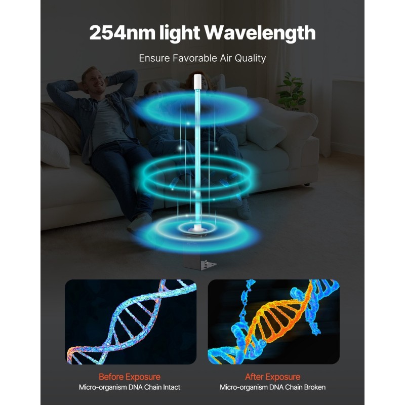 Ilmanpuhdistin ilmastointikanavaan teräs 25W UV UVC 17 tuumaa magneettikiinnitys mukana vaihtopolttimo