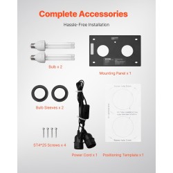 Ilmanpuhdistin ilmanvaihtokanaviin teräs 50 watin kahdella 5-tuumaisella UV-C-lampulla