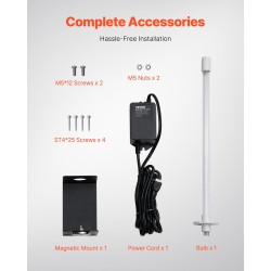 Ilmanpuhdistin ilmastointikanavaan teräs 18 watin 14 tuumaa magneettikiinnikkeellä UV UVC