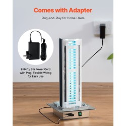 Ilmastointikanavaan asennettava alumiiniseosinen ilmanpuhdistin 24W yhdellä lampulla 313 mm