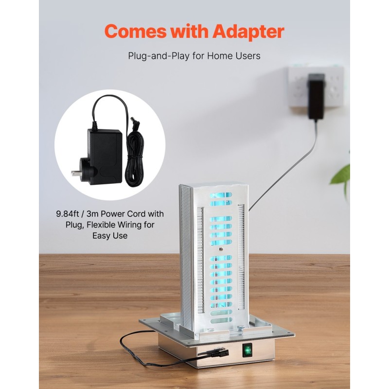 Ilmanvaihtokanavaan asennettava alumiininen 18W 9-tuumainen ilmanpuhdistin PCO-tekniikalla