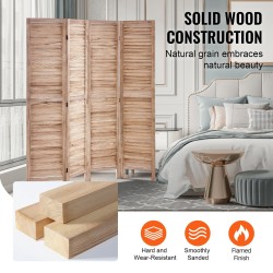 Tilanjakaja 4-paneelinen säleikköinen paulownia 1700 mm korkea sisäkäyttöön