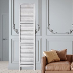 Tilanjakaja 4 paneelia paulowniapuuta 170 senttimetriä korkea valkoinen