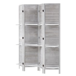 Tilanjakaja 4 paneelia paulowniapuuta 170 senttimetriä korkea valkoinen