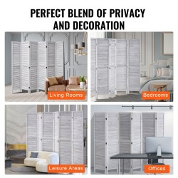 Puinen huoneenjakaja keisaripuusta 6 taittuvaa paneelia korkeus 1700 mm sisäkäyttöön