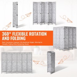 Puinen taitettava tilanjakaja kuudella paneelilla paulownia ja MDF 170 cm sisätiloihin