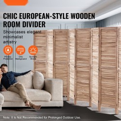 Puinen tilanjakaja 8 paneelia paulowniapuu 1700 mm korkea sisäkäyttöön