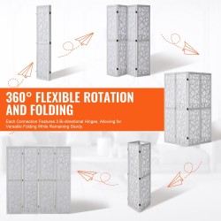 Puinen tilanjakaja paulownia-puuta 4 paneelia 1700 mm valkoinen sisäkäyttöön