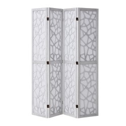 Puinen tilanjakaja paulownia-puuta 4 paneelia 1700 mm valkoinen sisäkäyttöön