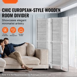 Huoneenjakaja 4-paneelinen keisaripuinen vaaleanharmaa taittuva 170 cm korkea