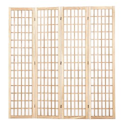 Tilanjakaja 4 paneelinen japanilaistyylinen taittuva paulownia puusta ja ei kudotusta kankaasta