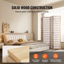 Tilanjakaja 4-paneelinen japanilaistyylinen taittuva paulownia-puusta ja ei-kudotusta kankaasta