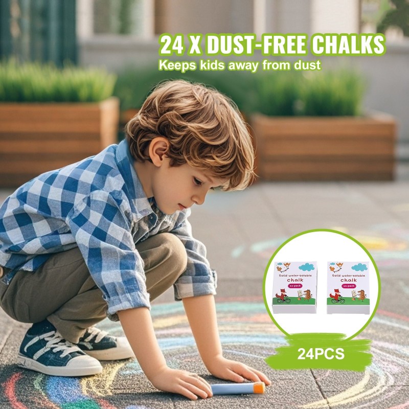 Seisovan piirustustelineen tarvikesetti 32 osaa 24 liitua 6 tussia 2 paperirullaa