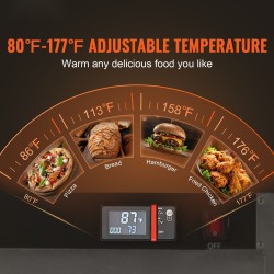 Lämminruokakaappi ruostumattomasta teräksestä 4-tasoinen vesialtaalla kaksiosaisella lasiovella pizzoille