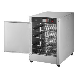 Ruoanlämmityskaappi ruostumatonta terästä 4 tasoa säädettävillä hyllyillä vesialtaalla ammattikäyttöön