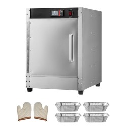 Ruoanlämmityskaappi ruostumatonta terästä 4 tasoa säädettävillä hyllyillä vesialtaalla ammattikäyttöön