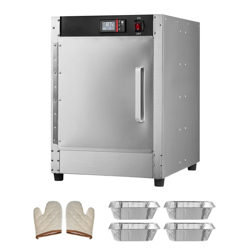Ruoanlämmityskaappi ruostumatonta terästä 4 tasoa säädettävillä hyllyillä vesialtaalla ammattikäyttöön