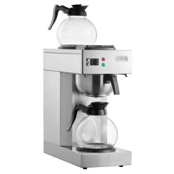 Kaupallinen suodatinkahvinkeitin ruostumaton teräsrunko 12 kupin 2 lasikannua 2 lämmityslevyä