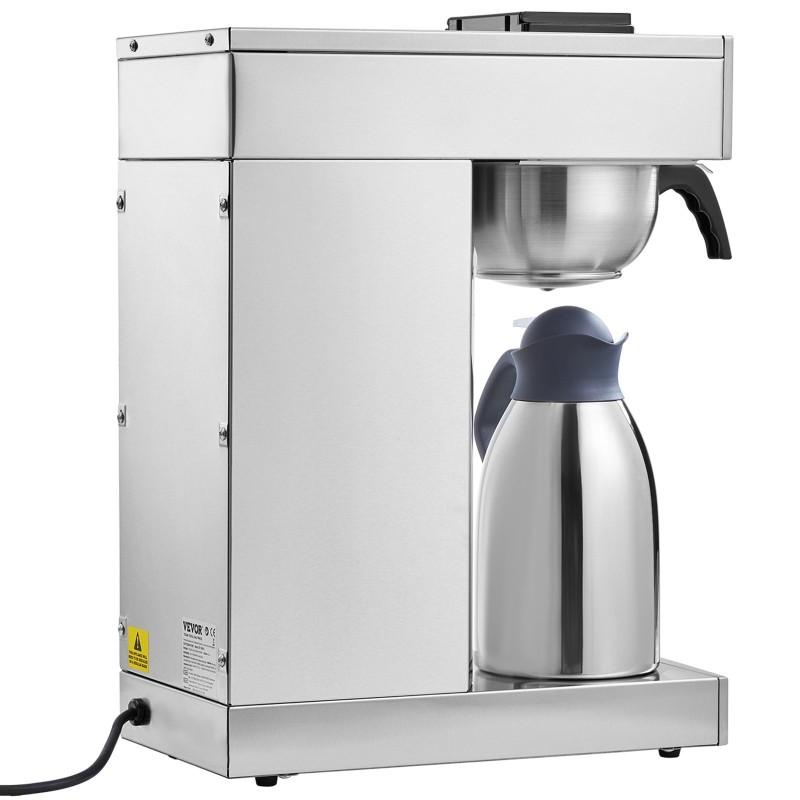 Suodatinkahvinkeitin ruostumaton teräsrunko 2,0 l termoskannulla 12 kupin kapasiteetti