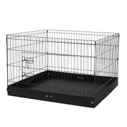 Metallinen 4 paneelinen lemmikkiaitaus 61 cm korkea lukittavalla ovella 600D pohjamatolla