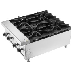 Kaasuliesi neljä poltinta ruostumaton teräs pöytämallinen 28 kW maakaasun ja propaanin yhteensopiva