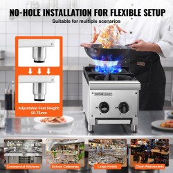 Kaasuliesi pöytämallinen kaksi polttinta ruostumaton teräs 14 kW maakaasu ja propaani