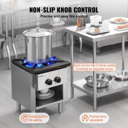 Kaasuliesi kaapilla ruostumattomasta teräksestä 26 kW yksi poltin maakaasu ja propaani ravintoloihin