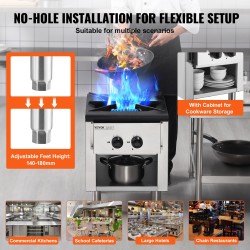 Kaasuliesi kaapilla ruostumattomasta teräksestä 26 kW yksi poltin maakaasu ja propaani ravintoloihin