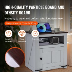 Sivupöytä neliö valkoinen lastulevy MDF kolmitasoinen kaapilla virtapaneelilla