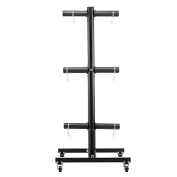 Pystymallinen teräspainolevyteline 2-tuumaisille levyille 454 kg:n kantavuus kääntyvillä pyörillä