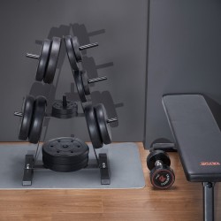 Levypainoteline A-muotoinen täyshitsattu musta 1-tuumaisille levypainoille 227 kg