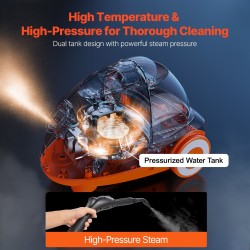 Höyrypuhdistin 2000 W 2,5 L vesitankilla ja 23 varusteella kotiin ja autoon