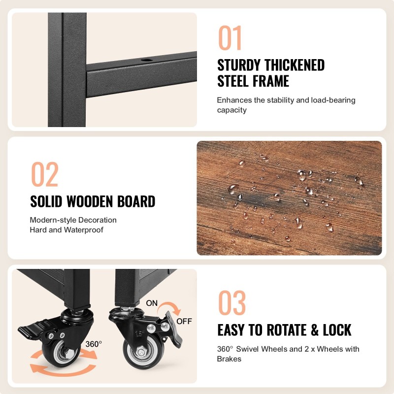 Lämpöprässipöytä 3-tasoinen taitettavalla sivupöydällä latausasemalla kahdella pistorasialla ja kahdella USB-portilla